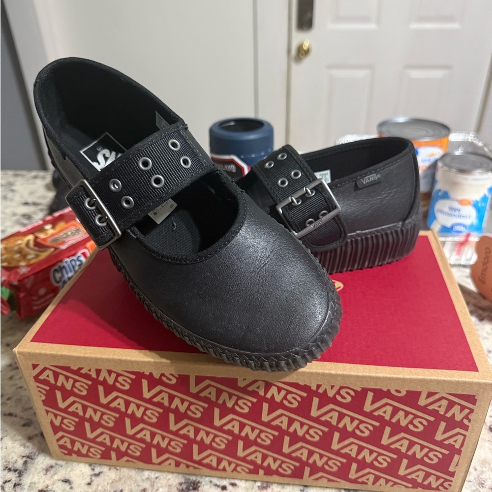 Vans Black Leather Creepers